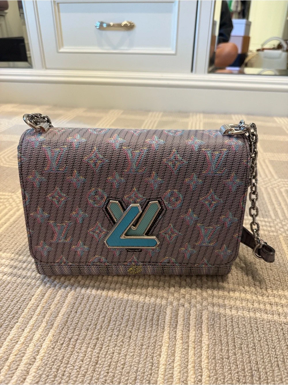 Louis Vuitton Twist Damier Monogram LV Pop MM Blue - Limited Edition